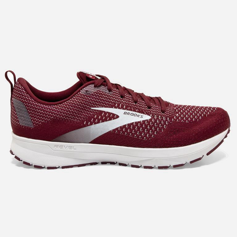 Brooks Revel 4 Israel - Men's Road Running Shoes - Maroon/White (38076-RUKS)